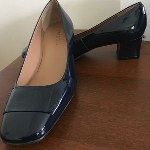 Navy blue patent heels
